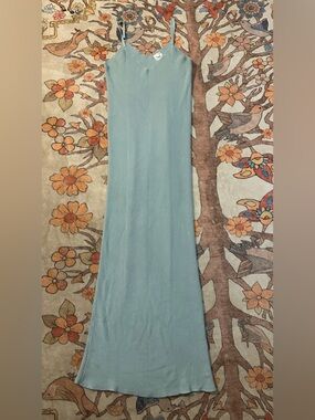 Light Aqua Maxi Skirt — Sleek Women's Floor-Length Skirt